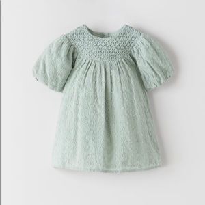 Zara kids | Embroidered romantic dress sea green (12-18mths)